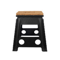 Taburete plegable con felpudo HKM Negro