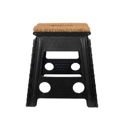 Taburete plegable con felpudo HKM Negro Taburete plegable con felpudo HKM Negro