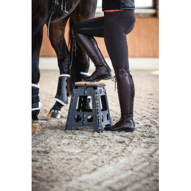 Taburete plegable con felpudo HKM Negro Taburete plegable con felpudo HKM Negro