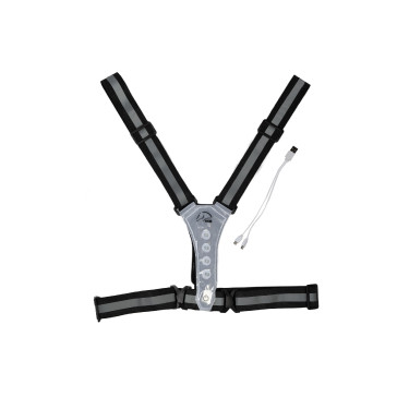 Chaleco luminoso con LED HKM Negro / plata