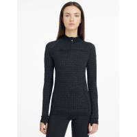 Top con cuello con cremallera LeMieux Aspen Patrón de pata de gallo