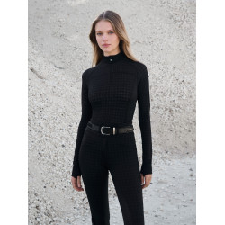 Top con cuello con cremallera LeMieux Aspen Patrón de pata de gallo