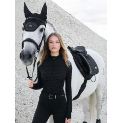 Top con cuello con cremallera LeMieux Aspen Patrón de pata de gallo