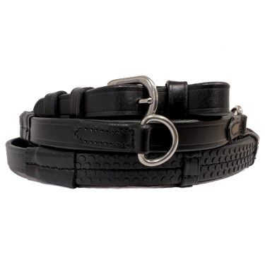 Riendas Canter Howlett de goma con topes Negro
