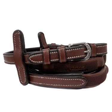 Riendas Flags & Cup de goma Ergo Castaño Marrón