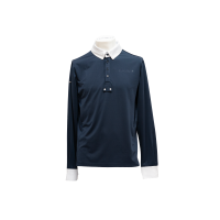 Polo de concurso Flags & Cup de manga larga para hombre San Remo Marino Azul marino