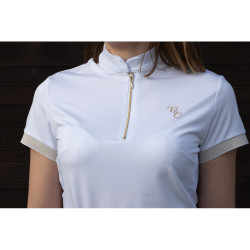 Polo de concurso Flags & Cup Andria mujer de manga corta Blanco Polo de concurso Flags & Cup Andria mujer de manga corta Blanco
