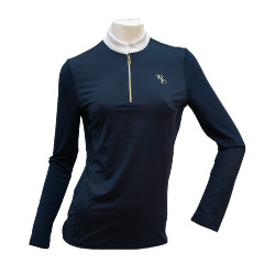 Polo de concurso Flags & Cup Andria mujer de manga larga Marino Azul marino