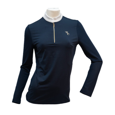 Polo de concurso Flags & Cup Andria mujer de manga larga Marino Azul marino