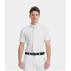 Camisa de concurso Horse Pilot de manga corta para hombre Aerolight Blanco