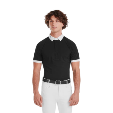 Camisa de concurso Horse Pilot de manga corta Aerolight para hombre Negro