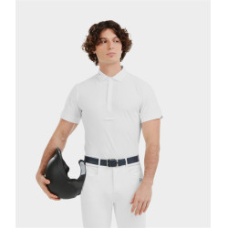 Camisa de concurso Horse Pilot de manga corta Aerolight para hombre Blanco