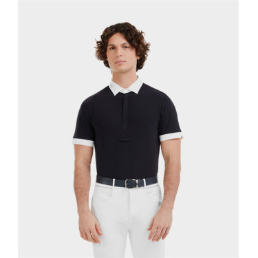 Camisa de concurso Horse Pilot de manga corta Aerolight para hombre Noche oscura Negro