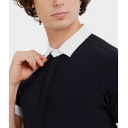 Camisa de concurso Horse Pilot de manga corta Aerolight para hombre Noche oscura Negro