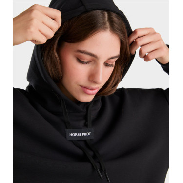 Sudadera de equitación con capucha Horse Pilot para mujer Negro