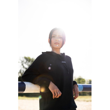 Sudadera de equitación con capucha Horse Pilot para mujer Negro