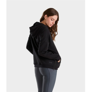 Sudadera de equitación con capucha Horse Pilot para mujer Negro