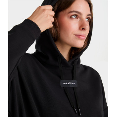 Sudadera de equitación con capucha Horse Pilot para mujer Negro