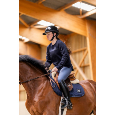 Sudadera de equitación Horse Pilot de lana merina para mujer Noche oscura Negro