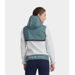 Chaqueta corta impermeable de equitación Raintech para mujer de Horse Pilot Azul nube