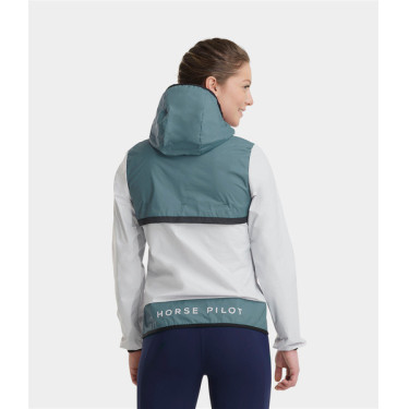Chaqueta corta impermeable de equitación Raintech para mujer de Horse Pilot Azul nube