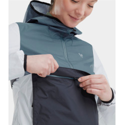 Chaqueta corta impermeable de equitación Raintech para mujer de Horse Pilot Azul nube