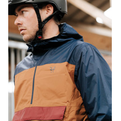 Chaqueta corta impermeable de equitación Raintech para hombre de Horse Pilot Marrón dorado Marr&amp;amp;amp;oacute;n