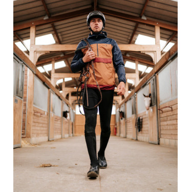 Chaqueta corta impermeable de equitación Raintech para hombre de Horse Pilot Marrón dorado Marr&amp;amp;amp;oacute;n