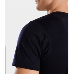 Camiseta de equitación Horse Pilot de lana merina para hombre Noche oscura Negro