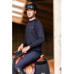 Sudadera de equitación Horse Pilot de lana merina para hombre Noche oscura Negro