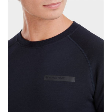 Sudadera de equitación Horse Pilot de lana merina para hombre Noche oscura Negro