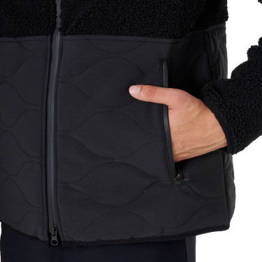 Chaqueta impermeable para hombre con inserciones de tejido Teddy Equestro Negro Chaqueta impermeable para hombre con inserciones de tejido Teddy Equestro Negro