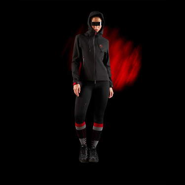 Chaqueta impermeable para mujer Equestro Ridertechnology con cremallera Negro