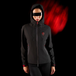 Chaqueta impermeable para mujer Equestro Ridertechnology con cremallera Negro
