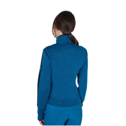 Chaqueta Equestro para mujer de nailon y punto con cremallera Azul coral Chaqueta Equestro para mujer de nailon y punto con cremallera Azul coral