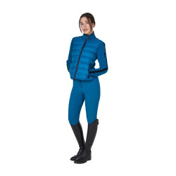Chaqueta Equestro para mujer de nailon y punto con cremallera Azul coral Chaqueta Equestro para mujer de nailon y punto con cremallera Azul coral