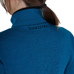 Chaqueta Equestro para mujer de nailon y punto con cremallera Azul coral Chaqueta Equestro para mujer de nailon y punto con cremallera Azul coral