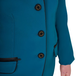 Chaqueta de concurso Equestro para niña en tejido técnico Azul coral