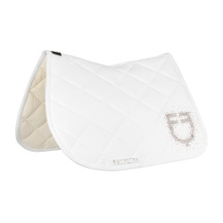 Manta de salto con logotipo de strass Equestro Blanco