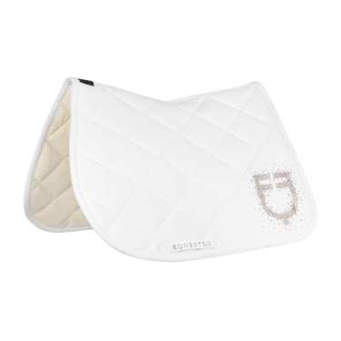 Manta de salto con logotipo de strass Equestro Blanco