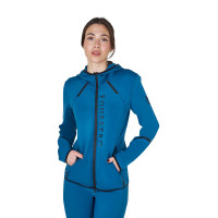 Sudadera técnica de mujer en jersey con cremallera Equestro Azul coral