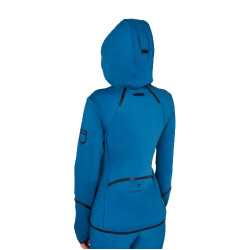 Sudadera técnica de mujer en jersey con cremallera Equestro Azul coral