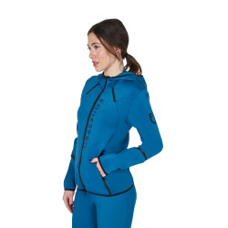 Sudadera técnica de mujer en jersey con cremallera Equestro Azul coral