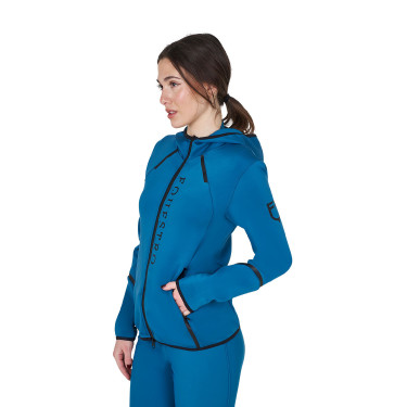 Sudadera técnica de mujer en jersey con cremallera Equestro Azul coral