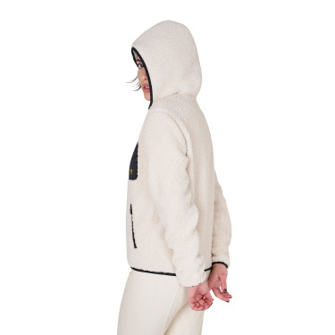 Sudadera polar para mujer con bolsillo Equestro Blanco antiguo Beige