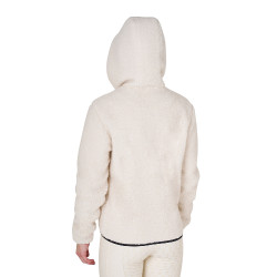 Sudadera polar para mujer con bolsillo Equestro Blanco antiguo Beige