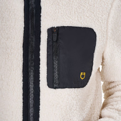 Sudadera polar para mujer con bolsillo Equestro Blanco antiguo Beige