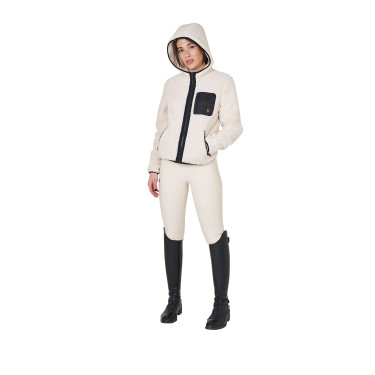 Sudadera polar para mujer con bolsillo Equestro Blanco antiguo Beige