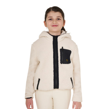 Sudadera polar infantil con cremallera Equestro Blanco antiguo Beige Sudadera polar infantil con cremallera Equestro Blanco antiguo Beige