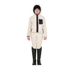 Sudadera polar infantil con cremallera Equestro Blanco antiguo Beige Sudadera polar infantil con cremallera Equestro Blanco antiguo Beige